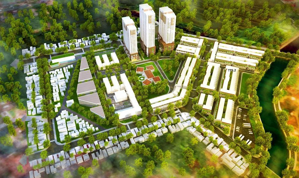 Hình ảnh toàn cảnh dự án khu đô thị Ao Sào tại Hoàng Mai, Hà Nội